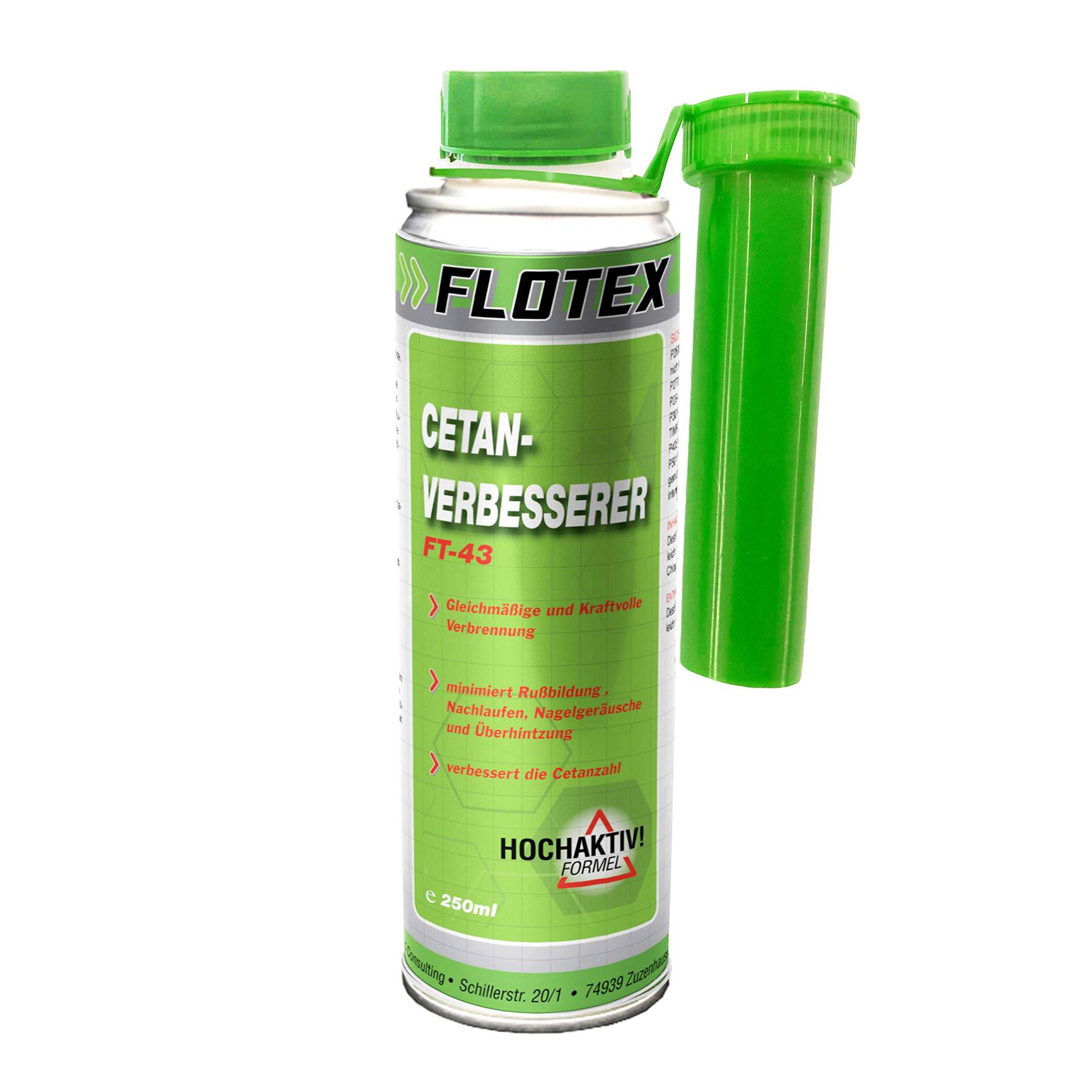 Flotex Cetan Verbesserer, 250ml Diesel Additiv Booster für Dieselmotoren von Flotex