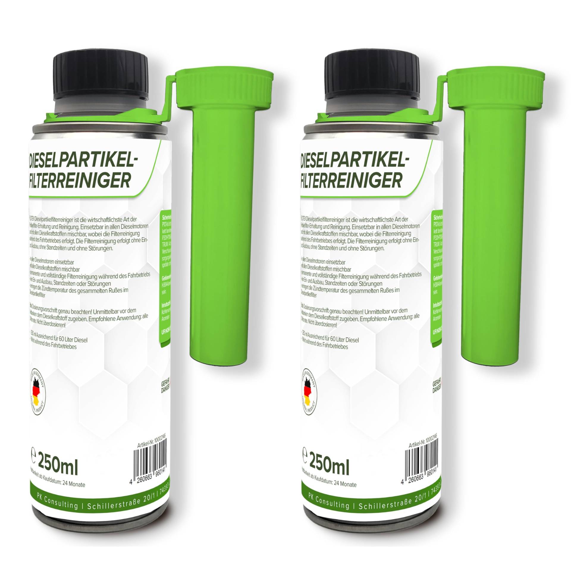 Flotex® - Effizienter Dieselpartikelfilter Reiniger 2 x 250ml | Diesel Additiv für alle Dieselmotoren | Dieselpartikelfilter Reiniger als Diesel Zusatz zur einfachen Anwendung von Flotex