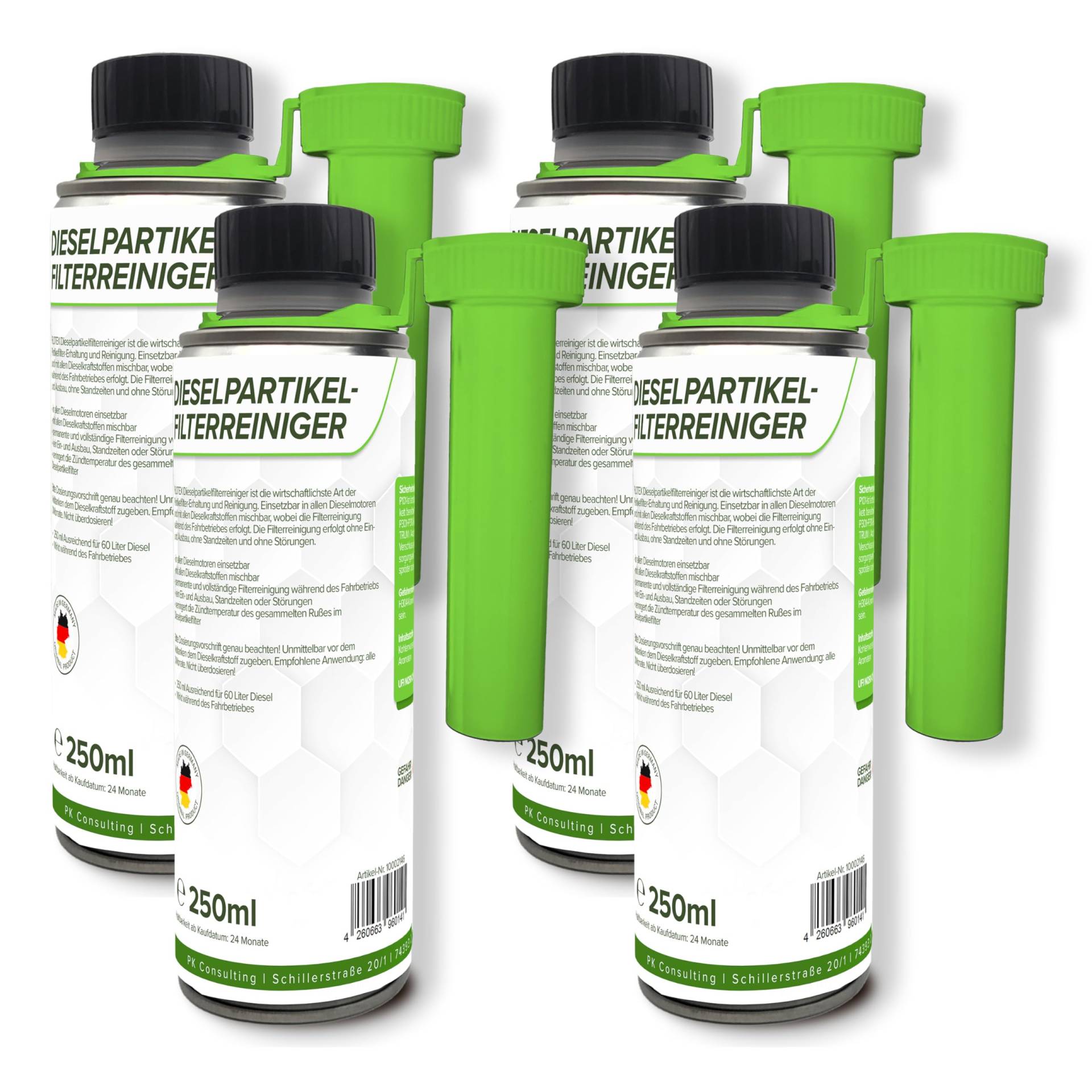 Flotex Dieselpartikelfilter Reiniger, 4 x 250ml Additiv DPF Dieselpartikelfilter von Flotex