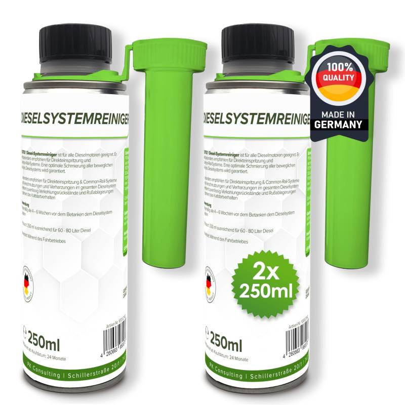 Flotex® - Effektiver Diesel Systemreiniger Additiv, 2 x 250ml | Diesel Zusatz für Dieselmotoren | Effiziente Verbrennung | Löst Verschmutzung & Verharzung im Dieselsystem von Flotex