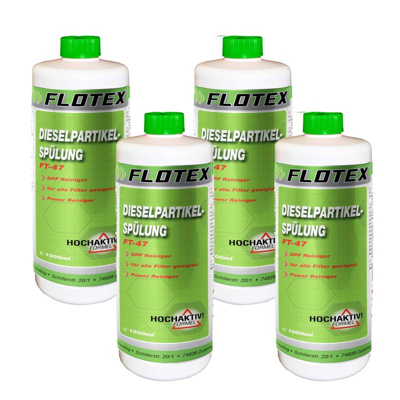 Flotex Dieselpartikelfilter Spülung, 4 x 1L Intensiv Partikelfilterspülung Diesel von Flotex