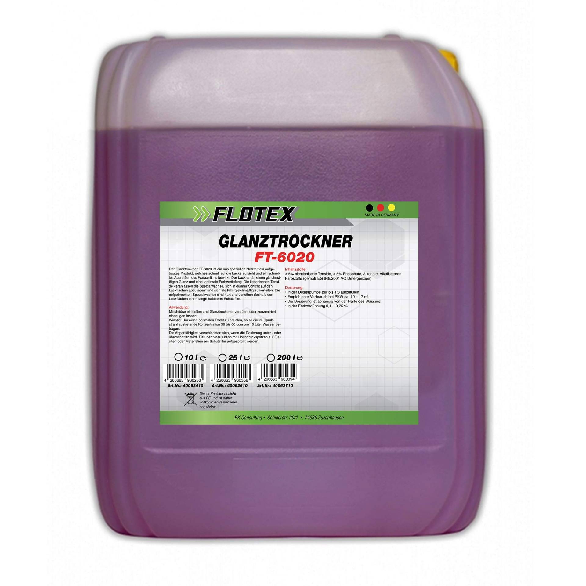 Flotex Glanztrockner, 10L Waschanlagen Glanzfinish von Flotex