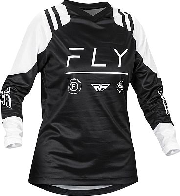 Fly Racing F-16 S24, Trikot Damen - Schwarz/Weiß - M von Fly Racing