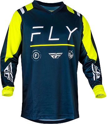 Fly Racing F-16 S24, Trikot - Dunkelblau/Neon-Gelb - L von Fly Racing