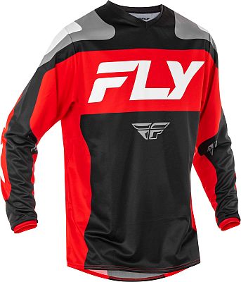 Fly Racing F-16 S25, Trikot - Schwarz/Rot/Weiß/Grau - XL von Fly Racing