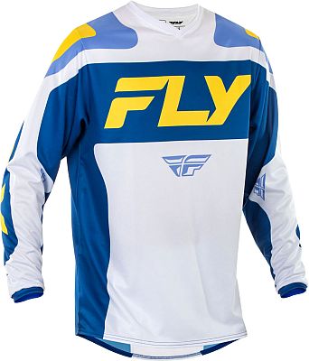 Fly Racing F-16 S25, Trikot - Weiß/Blau/Gelb - L von Fly Racing