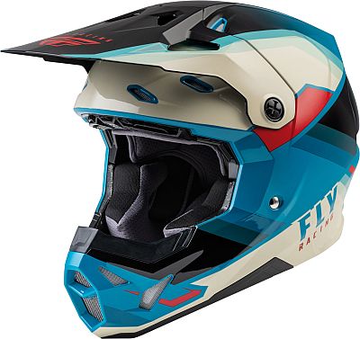 Fly Racing Formula CP Rush, Motocrosshelm - Schwarz/Hellgrau/Türkis/Rot - XS von Fly Racing