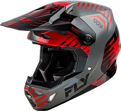 Fly Racing Formula CP Slice, Motocrosshelm - Grau/Rot/Schwarz - XS von Fly Racing