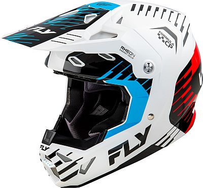 Fly Racing Formula CP Slice, Motocrosshelm - Weiß/Rot/Blau - L von Fly Racing