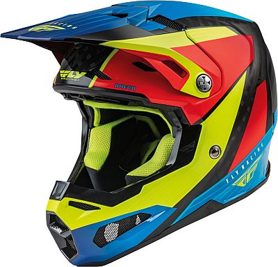 Fly Racing Formula CRB Prime, Motocrosshelm - Schwarz/Neon-Gelb/Rot/Blau - XS von Fly Racing