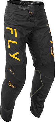 Fly Racing Kinetic Center, Textilhose - Schwarz/Gold - 28 von Fly Racing