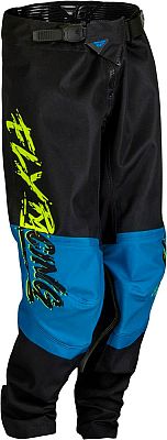 Fly Racing Kinetic Khaos, Textilhose Kinder - Schwarz/Blau/Neon-Gelb - 18 von Fly Racing