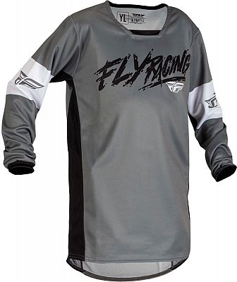 Fly Racing Kinetic Khaos, Trikot Kinder - Grau/Schwarz/Weiß - YL von Fly Racing