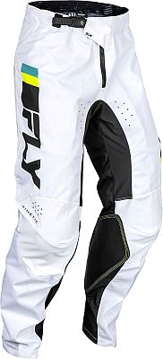 Fly Racing Kinetic Prix, Textilhose - Weiß/Schwarz/Neon-Gelb - 30 von Fly Racing