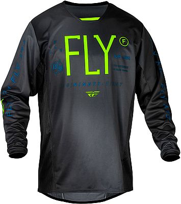 Fly Racing Kinetic Prodigy, Trikot Kinder - Schwarz/Dunkelgrau/Neon-Grün - YL von Fly Racing