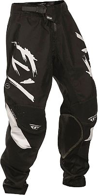 Fly Racing Kinetic Stoke, Textilhose Jugend - Schwarz/Weiß - 18 von Fly Racing