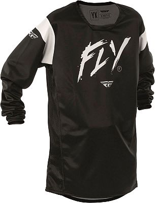 Fly Racing Kinetic Stoke, Trikot Jugend - Schwarz/Weiß - S von Fly Racing