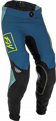 Fly Racing Lite, Textilhose - Dunkelgrau/Blau/Neon-Gelb - 34 von Fly Racing