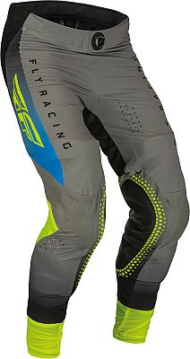 Fly Racing Lite S23, Textilhose - Grau/Blau/Neon-Gelb - 30 von Fly Racing