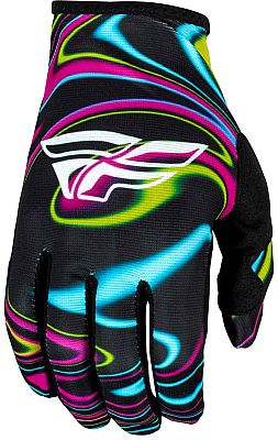 Fly Racing Lite S24, Handschuhe - Schwarz/Pink/Blau/Gelb - XS von Fly Racing