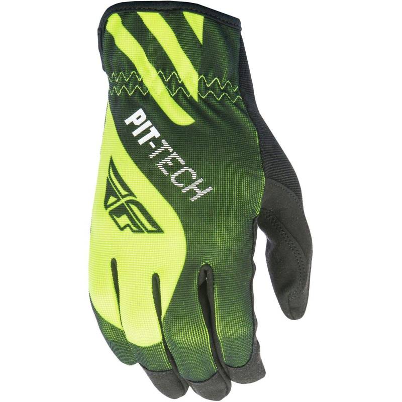 Fly Racing Unisex-Erwachsene Pit Tech Lite Handschuhe (Hi-Vis/Schwarz, Größe XL) von Fly Racing