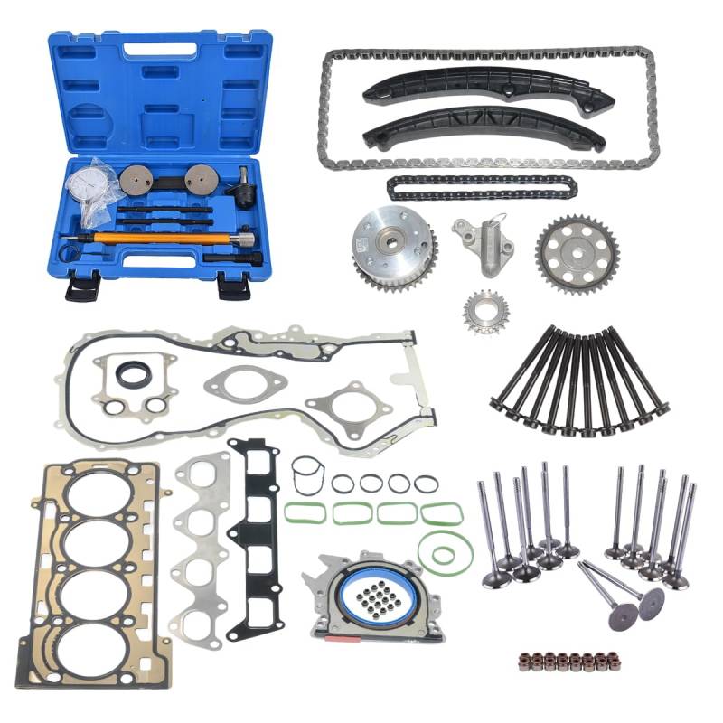 Flynsu Reparatursatz Steuerkettensatz Zylinderkopfdichtung Kompatibel mit A3 P.as sa.t G0 lf 6 E0S A.lha mbr.a 1.4 1.6 TSI 03C109158 03C109571F von Flynsu