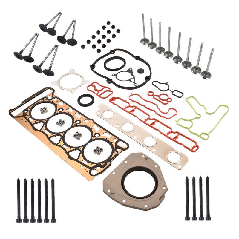 Flynsu Zylinderkopfdichtungssatz mit Ventilsatz mit Bolzen Kompatibel mit V W S.e a.t Sk0da 1.8 TFSI 2.0 TFSI 1.8 TSI 2.0 TSI 06H103383AF 06J103383D 06H103085J 06H103085G 06B103113C von Flynsu