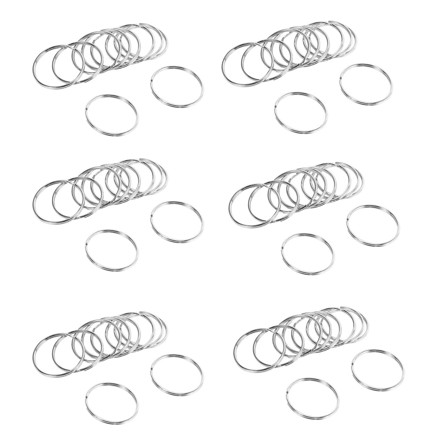 Fmoutyy 60 x Qualität 50 mm Schlüssel Anhänger Split Ring Set Schwer Last Große Nickel SchlüEel Schleife Gefederte Band von Fmoutyy