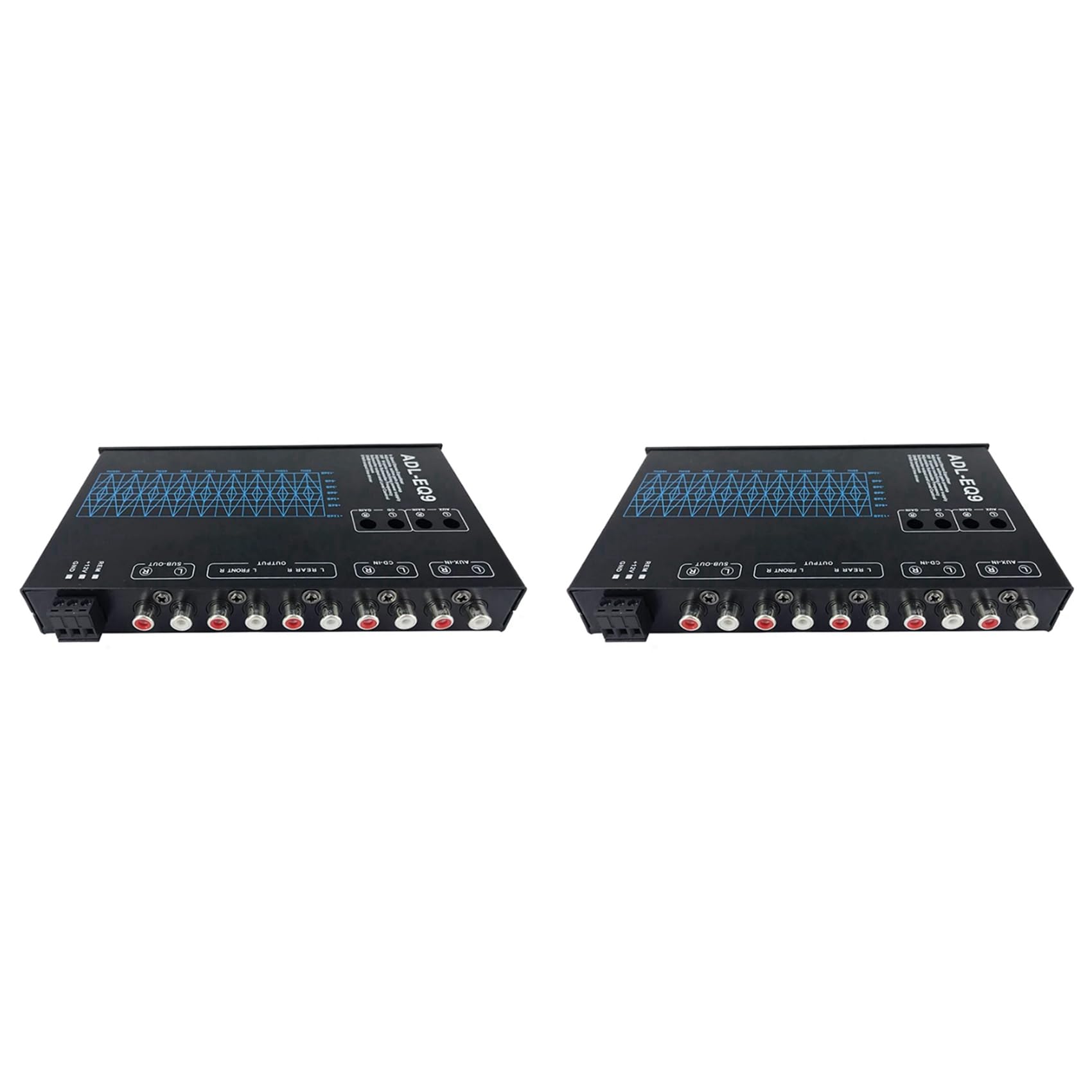 Fmoutyy Equalizer EQ9 Full Series Equalizer für Auto, quadratisch, 9-Band-Grafik-Equalizer, Equalizer, verstellbarer Filter, 2 Stück von Fmoutyy