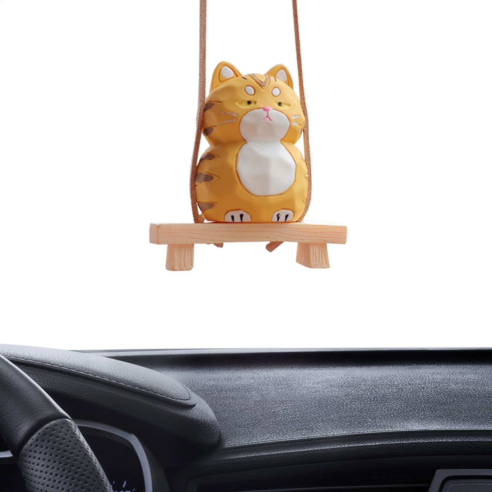 FmtwPhn Auto Charme für Rückspiegel, Rückspiegelzubehör - Exquisite 3D -Harzkatze -Figur,Kittenverzierung, niedliche Katzenauto -für Frauen, Männer von FmtwPhn