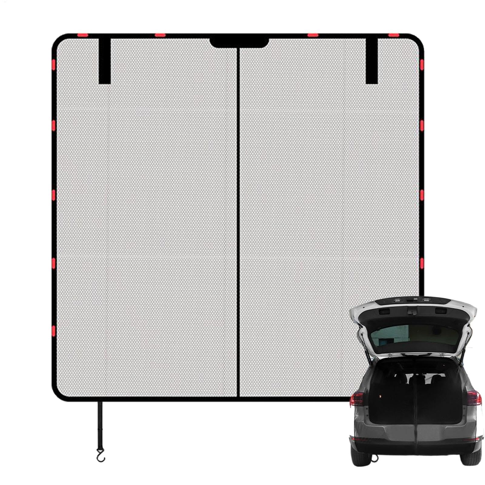 FmtwPhn Autonetz für Heckklappen, Auto Trunk Fly Net,Fly Heckklappe Netznetzbildschirm - Atmungsaktierbarer Sonnenschatten, Fensterschatten Autozubehör zum Campen, Straßenfahrten und Angeln von FmtwPhn