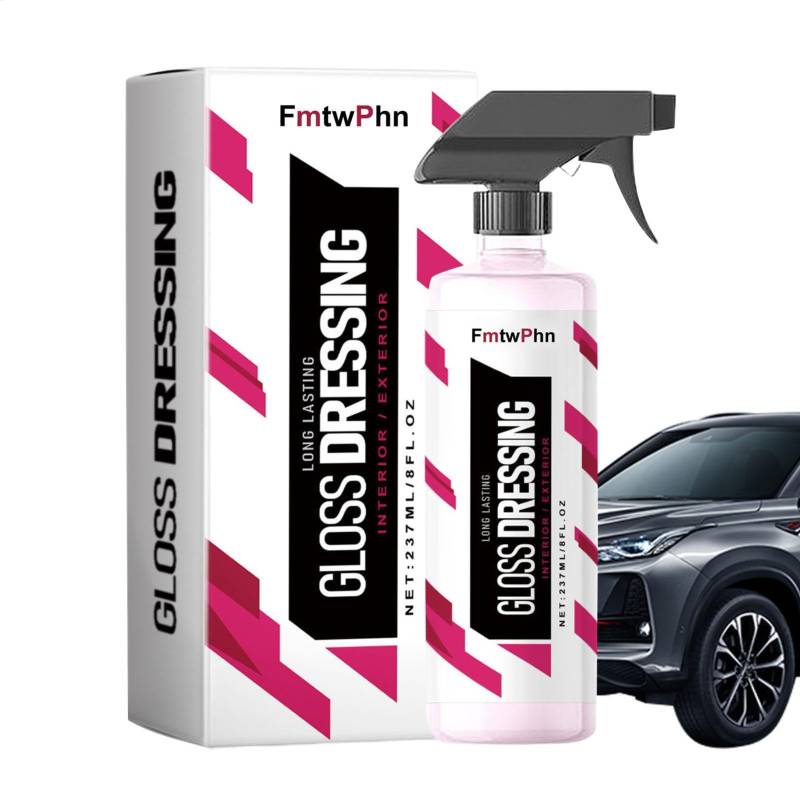 FmtwPhn Sofortiges Autobeschichtungs Spray, Glanz-Dressing-Spray Für Zierteile Und Reifen, Auto-Beschichtungsspray Polierspray, Auto Glanz Politur Spray, Autobeschichtungswachs-Polierspray, 237ml von FmtwPhn