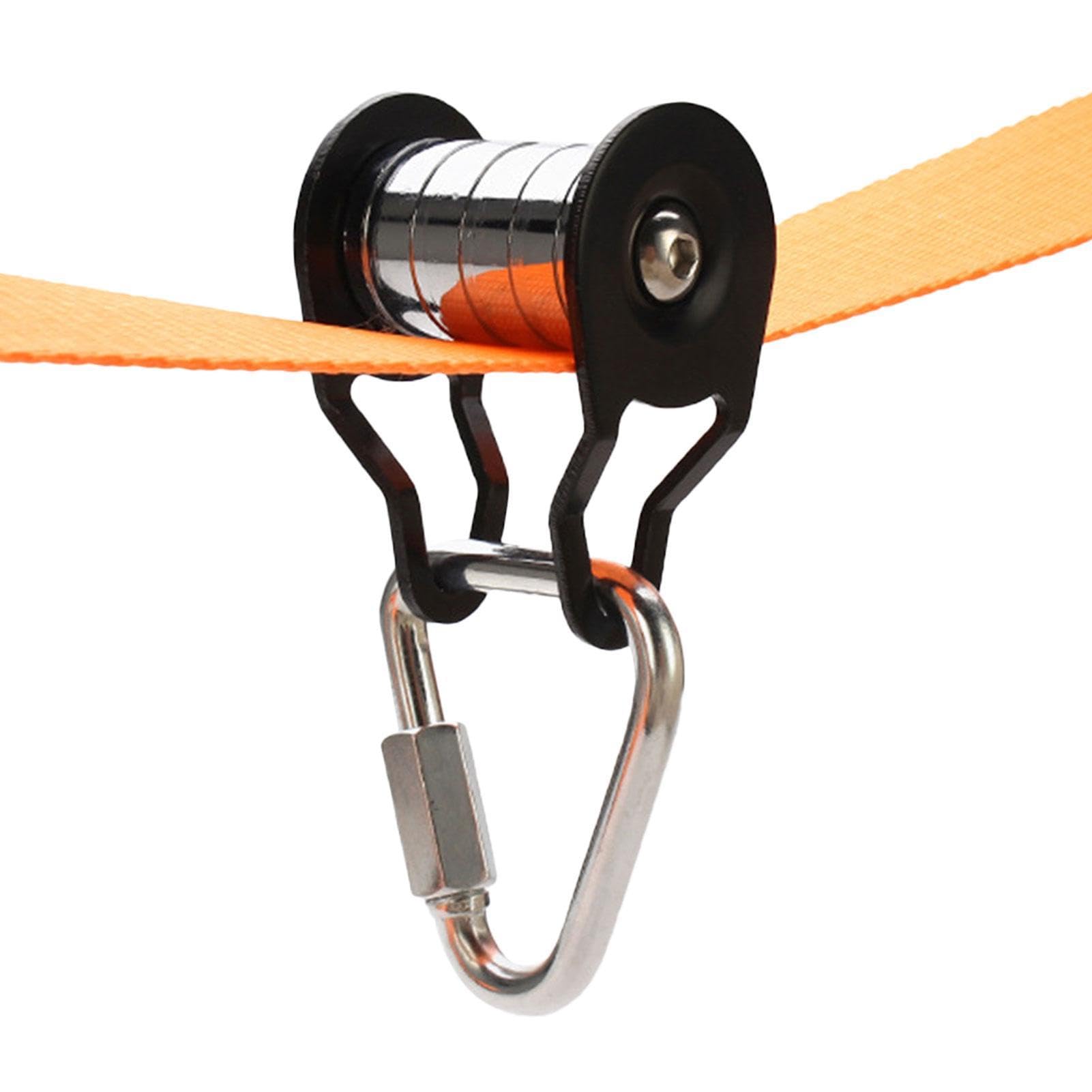 Seilrutsche Umlenkrolle Seilrolle Mit Karabiner, Riemenscheibe Mit 5 Rollen, Slider Slacklin-e Pulley Gleitlager Zubehör, Stahlseilrolle Für Slider, Multifunktionales Zip Linne von FmtwPhn