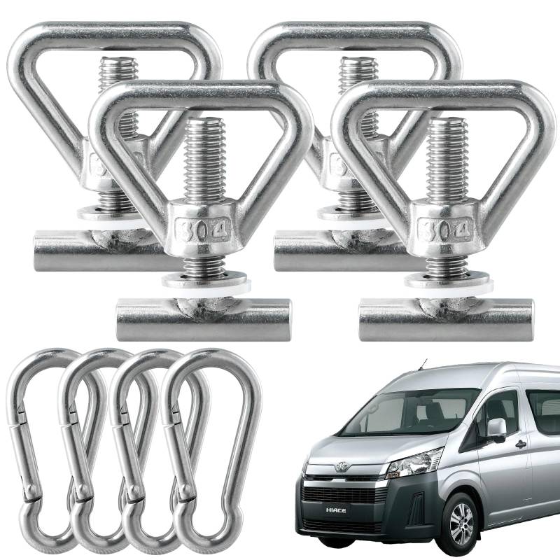 Focenat 4er Set Zurrösen für Sichere Ladungssicherung, Schrauben zur Ladungssicherung Schiene, Zurrschrauben, Zubehör Kompatibel mit VW T5, T6, T6.1 California Multivan von Focenat