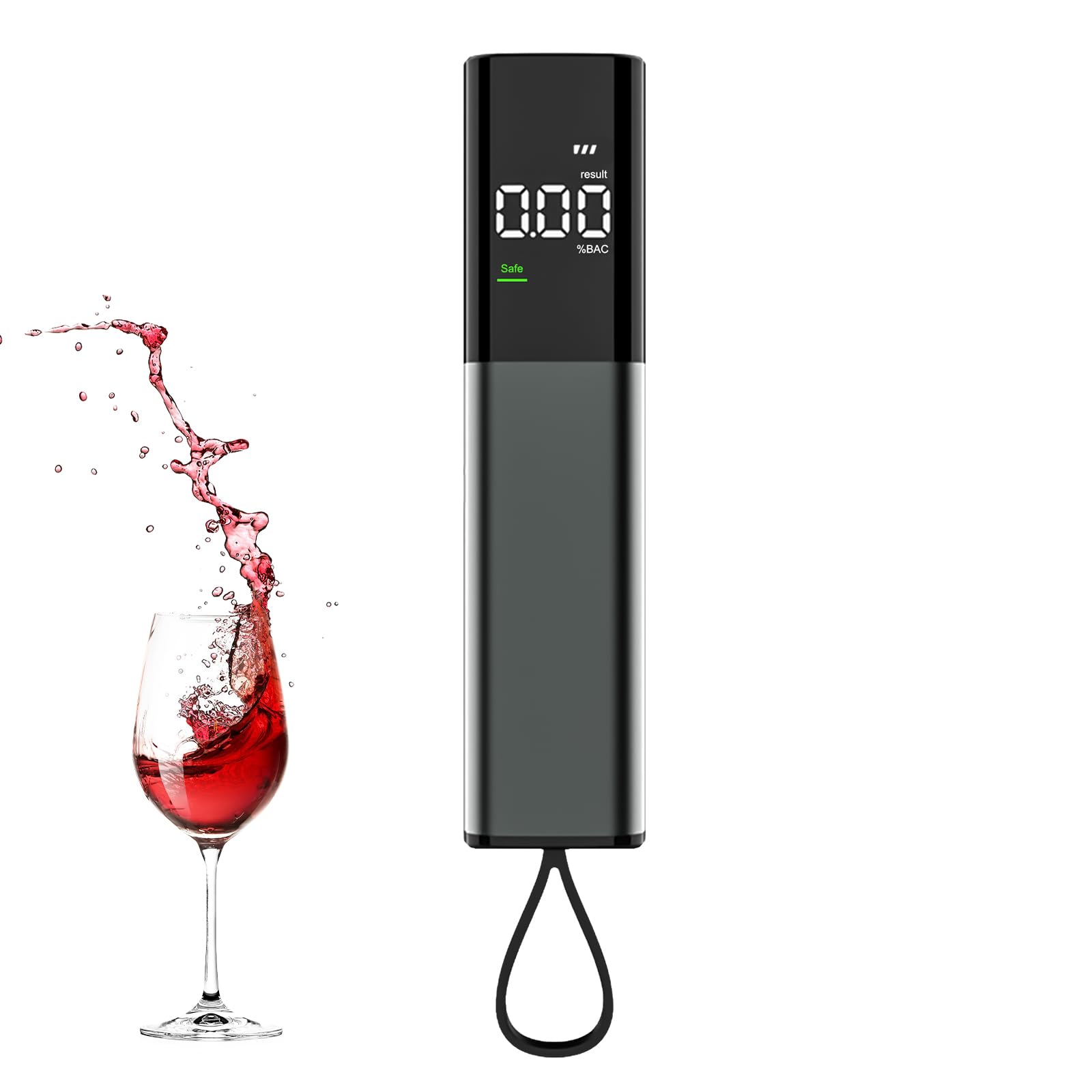 Focenat Alkoholtester Promillemessgerät,Professioneller Alkoholtest mit Digitaler LCD Display,Halbleiter Sensor Atemalkoholtester,für den Heimgebrauch(Kein Blasrohr erforderlich) von Focenat