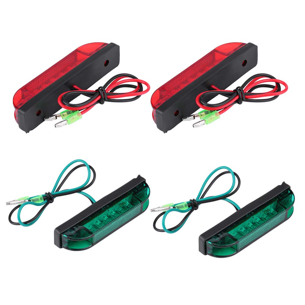 Boots Navigationslichter, 4Pcs Kunststoff wasserdichte LED Signal Birne Navigationslichter Streifen für Boote, Kajak Lichter, Hafen Steuerbord Licht (RED & GREEN) von Focket