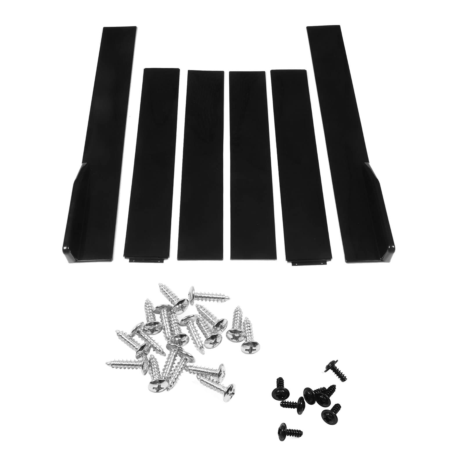 6PCS Universal-Seitenschweller-Verlängerungssplitter, ABS, Schwarz, Biegbar, Hohe Zähigkeit, Kratzfest, für die Außenseite, Spoiler-Verlängerungslippe, Untere Linie für Auto von Fockety