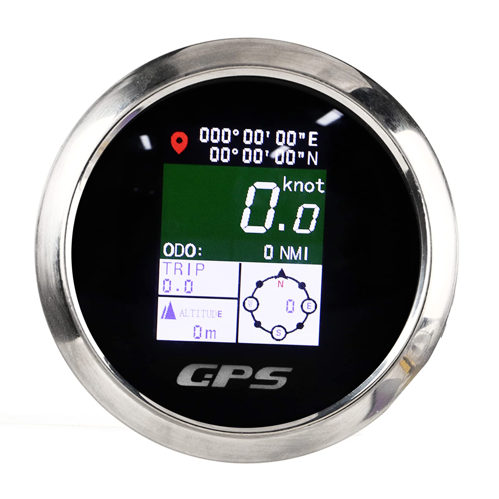 Fockety MPH GPS Tachometer, 85mm TFT Bildschirm Digitalanzeige Kilometerzähler, Universal Wasserdichtes Geschwindigkeitsmessgerät, Anzeige Höhe Länge Breite, für Boot Auto Motorrad Marine (Schwarzes von Fockety