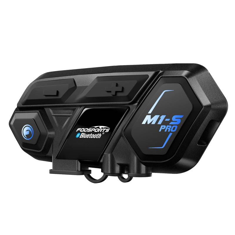 FODSPORTS M1S PRO Motorrad Headsets Mit Hi-Fi, CVC-Geräuschreduzierung, Freisprechanrufen, GPS-Sprachführung, 900-mAh-Akku, Wasserdichter Funktion, 8-Wege-Gegensprechanlage Bluetooth Motorrad Headset von Fodsports