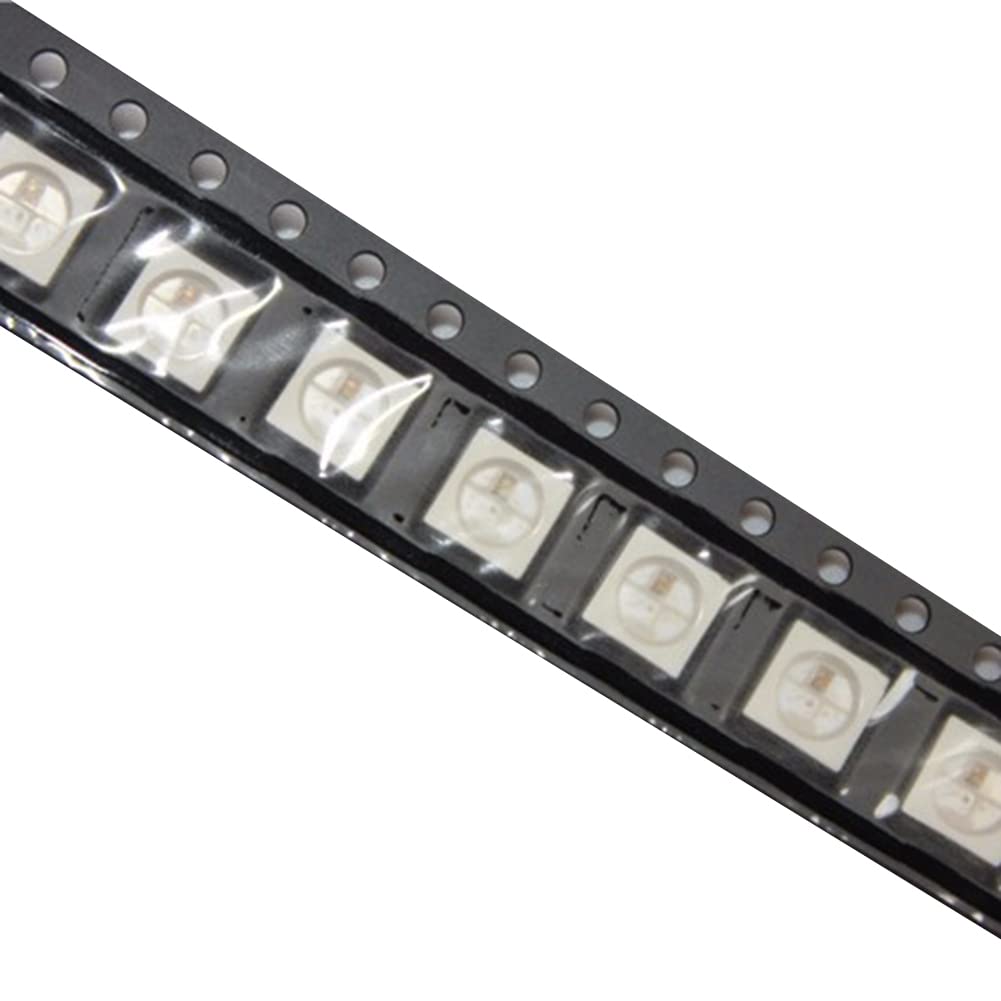 Foemey WS2812B (4-polig) LED-Chip 5050 RGB SMD weiße Version WS2812 digitale Pixel, individuell adressierbar, DC 5 V, 500 Stück von Foemey