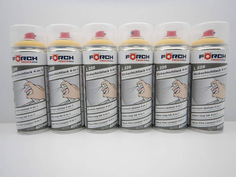 FORCH 4 in 1 New Holland GELB LANDMASCHINE DICKSCHICHTLACK Lack Spray SPRAYDOSE 400ML (6) von FORCH