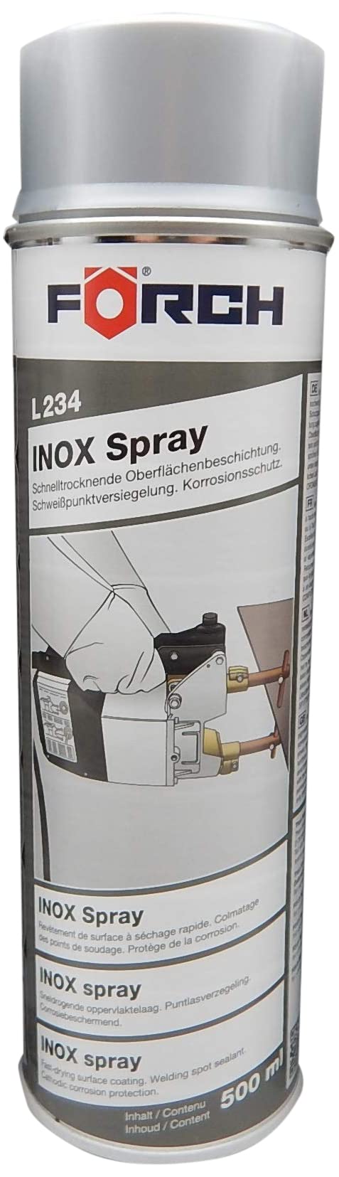 FORCH INOX L234 SCHWEIß Spray EDELSTAHLSPRAY Edelstahl SPRAYDOSE KORROSIONSSCHUTZ (3) von FORCH