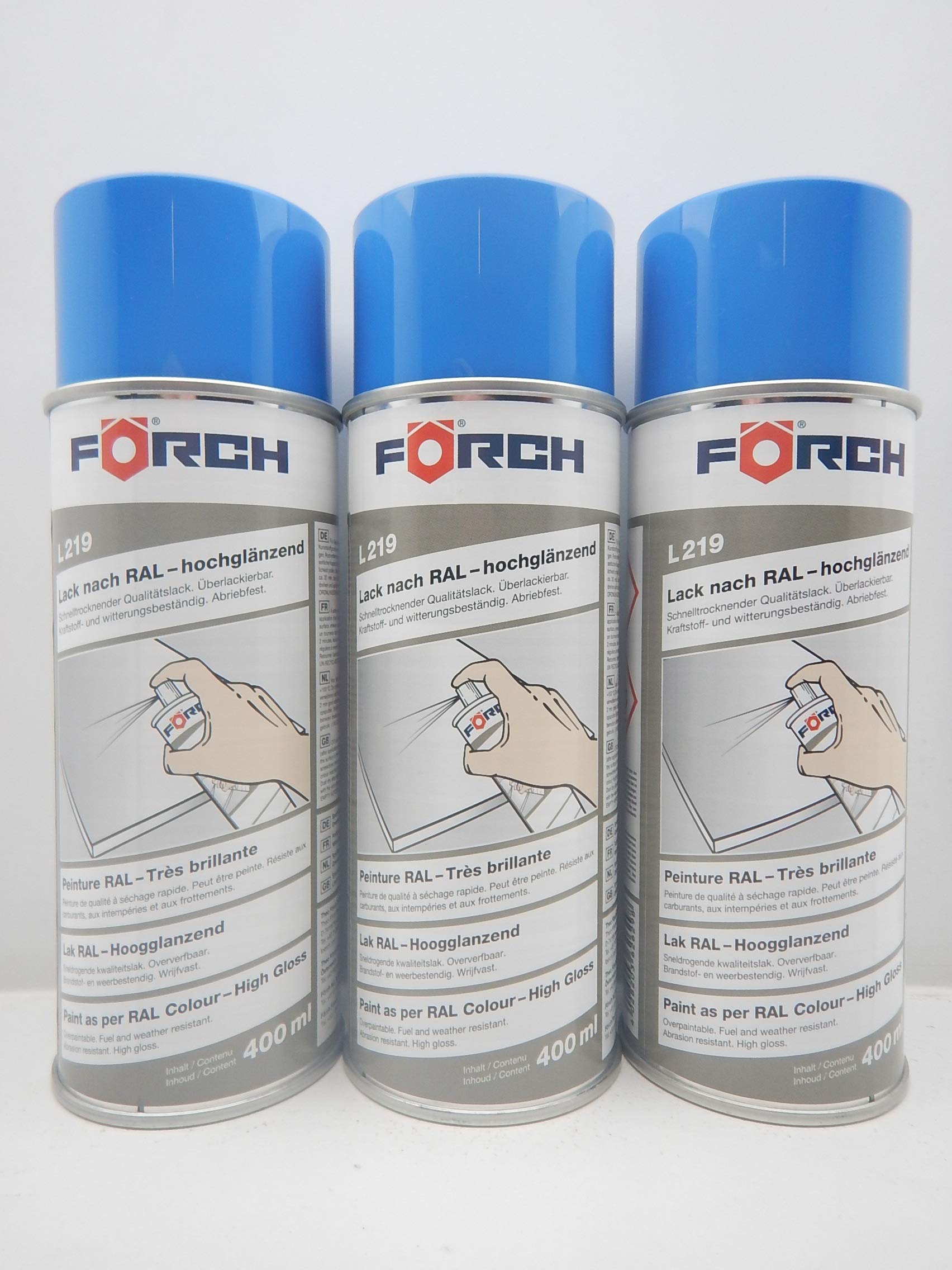 FORCH LICHTBLAU BLAU RAL 5012 Lack LACKSPRAY Spray SPRAYDOSE 400ML (3) von FORCH