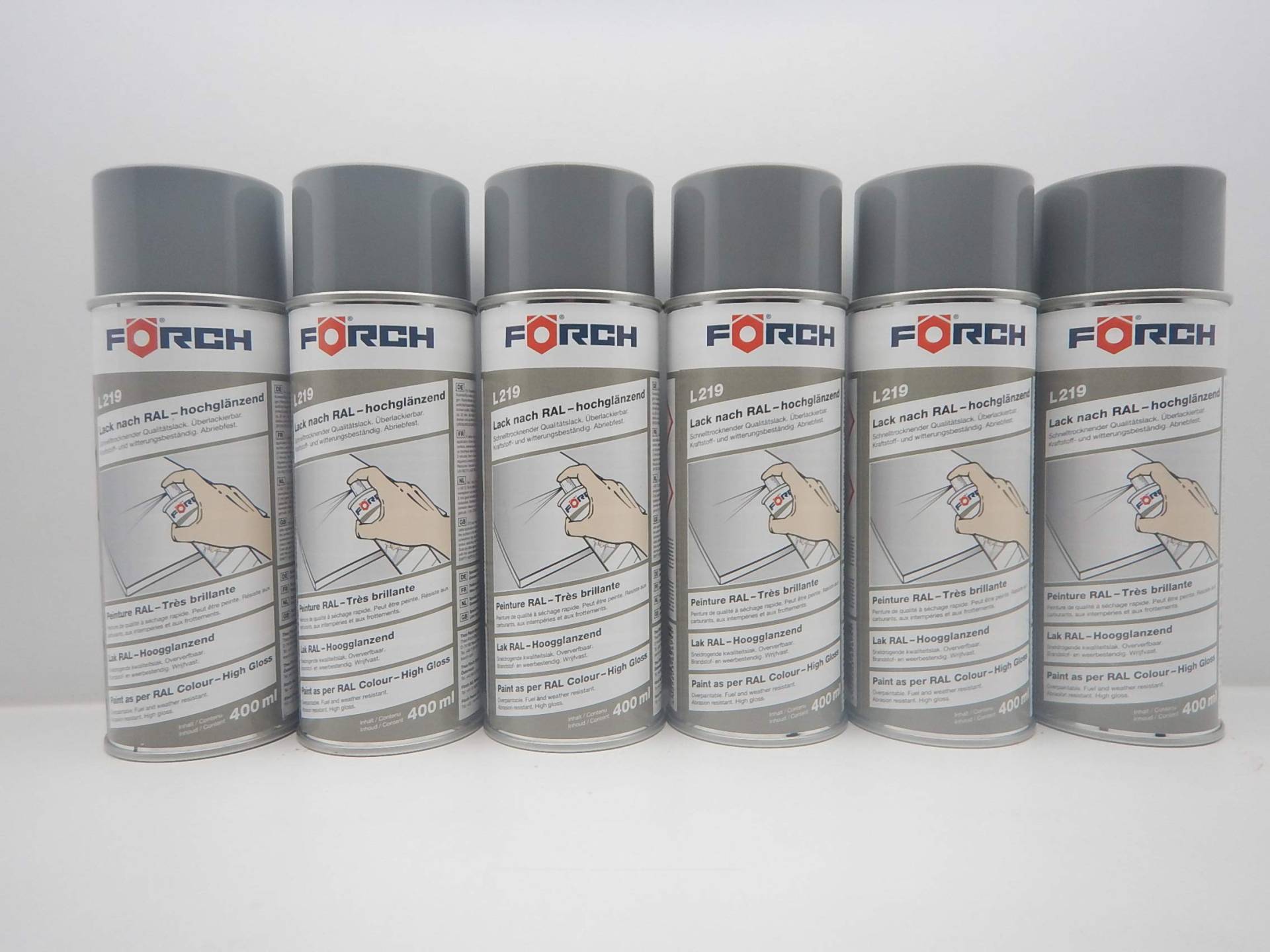 FORCH MAUSGRAU GRAU RAL 7005 Lack LACKSPRAY Spray SPRAYDOSE 400ML (6) von FORCH