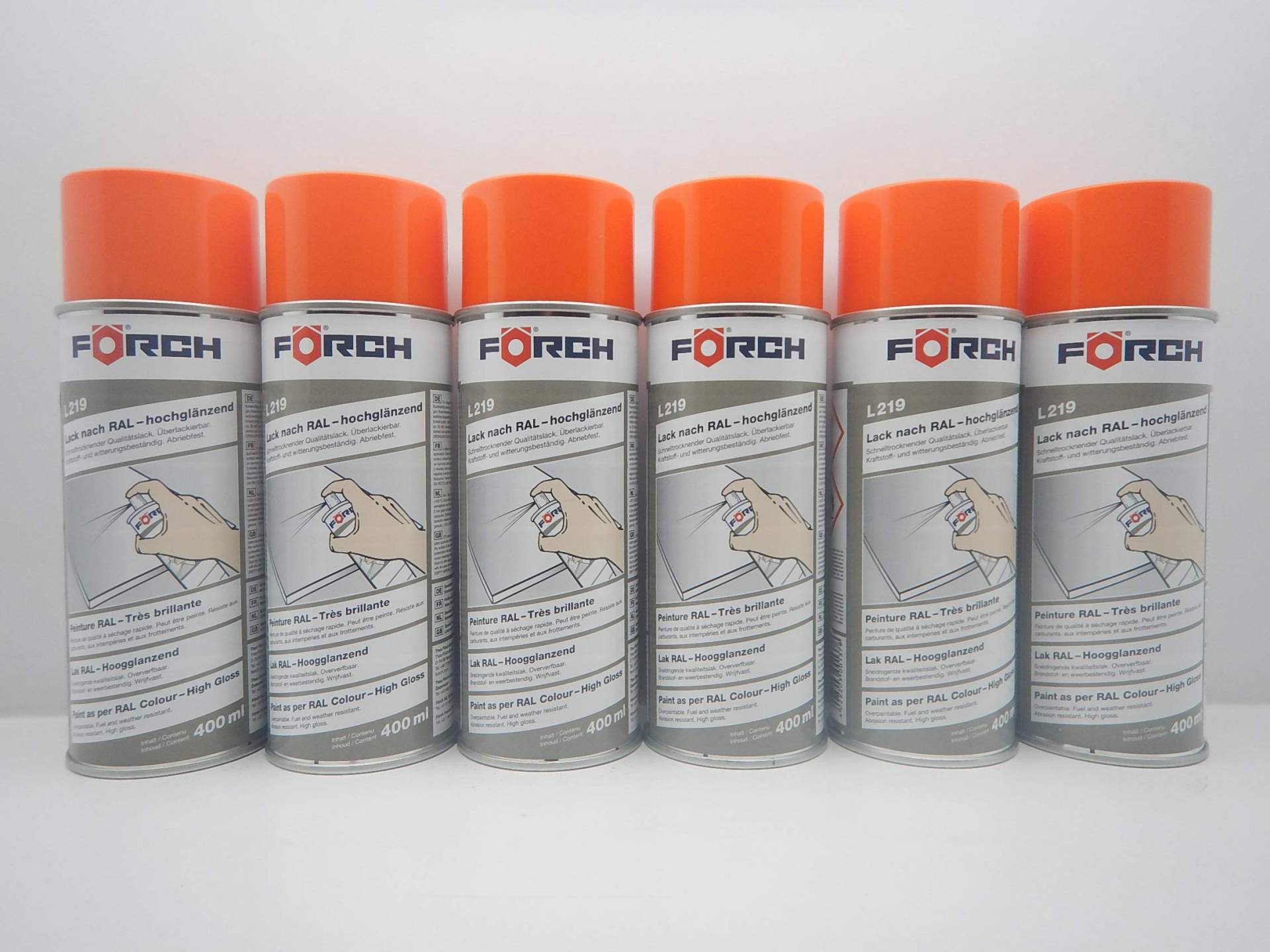 FORCH REINORANGE ORANGE RAL 2004 Lack LACKSPRAY Spray SPRAYDOSE 400ML (6) von FORCH