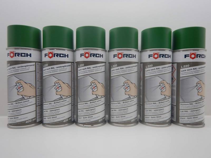 FORCH SMARAGDGRÜN GRÜN RAL 6001 Lack LACKSPRAY Spray SPRAYDOSE SEIDENGLÄNZEND (6) von FORCH