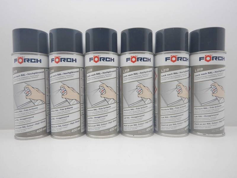 FORCH Schwarzgrau GRAU SCHWARZ RAL 7021 Lack LACKSPRAY Spray SPRAYDOSE 400ML (6) von FORCH