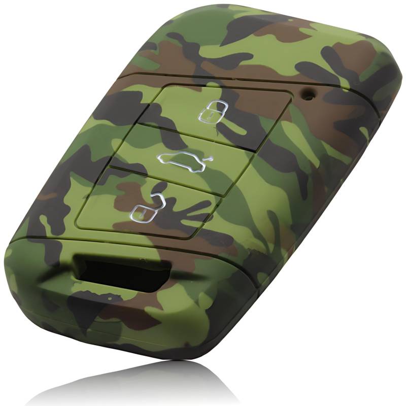 FOAMO Autoschlüssel Hülle Kompatibel mit VW Passat B8, SEAT, SKODA Autoschlüssel - Silikon Schlüsselhülle - Schutz-Hülle für Autoschlüssel Camouflage von FOAMO