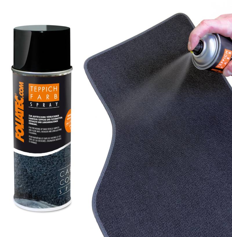 FOLIATEC Teppich Farbspray Auto Fussmatten Spray für Stoff, schwarz, 400ml von Foliatec