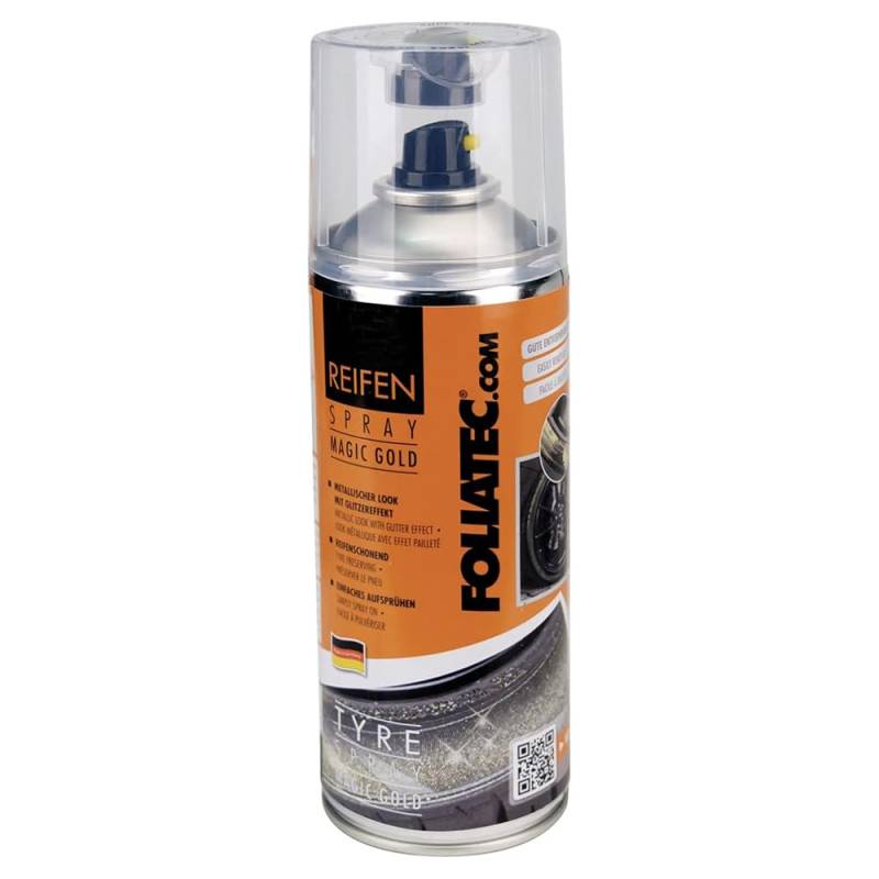 Foliatec 2701 Auto Reifenspray Reifenglanz Reifen Glanz Gel Kunststoffpflege Gummipflege Reifenpfleger Magic Gold 400 ml von Foliatec